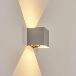 hofstein Tamarin Lampe murale d´extérieur, Luminaire Up & Down, Applique murale LED Gris, Argenté, 1 lumière