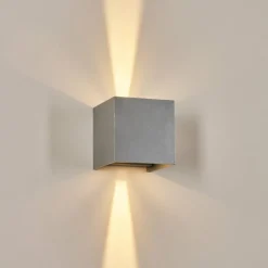 hofstein Tamarin Lampe murale d´extérieur, Luminaire Up & Down, Applique murale LED Gris, Argenté, 1 lumière