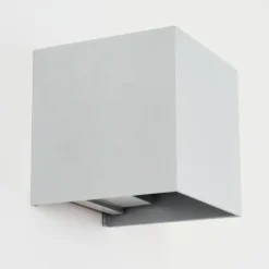 hofstein Tamarin Lampe murale d´extérieur, Luminaire Up & Down, Applique murale LED Gris, Argenté, 1 lumière