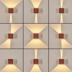 hofstein Tamarin Lampe murale d´extérieur, Luminaire Up & Down, Applique murale LED Rouille, Noir, 1 lumière