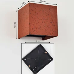 hofstein Tamarin Lampe murale d´extérieur, Luminaire Up & Down, Applique murale LED Rouille, Noir, 1 lumière