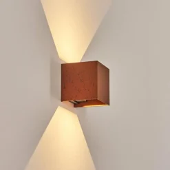 hofstein Tamarin Lampe murale d´extérieur, Luminaire Up & Down, Applique murale LED Rouille, Noir, 1 lumière