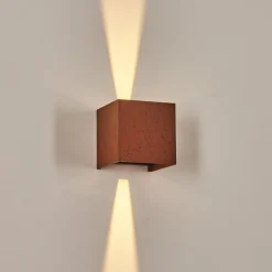 hofstein Tamarin Lampe murale d´extérieur, Luminaire Up & Down, Applique murale LED Rouille, Noir, 1 lumière