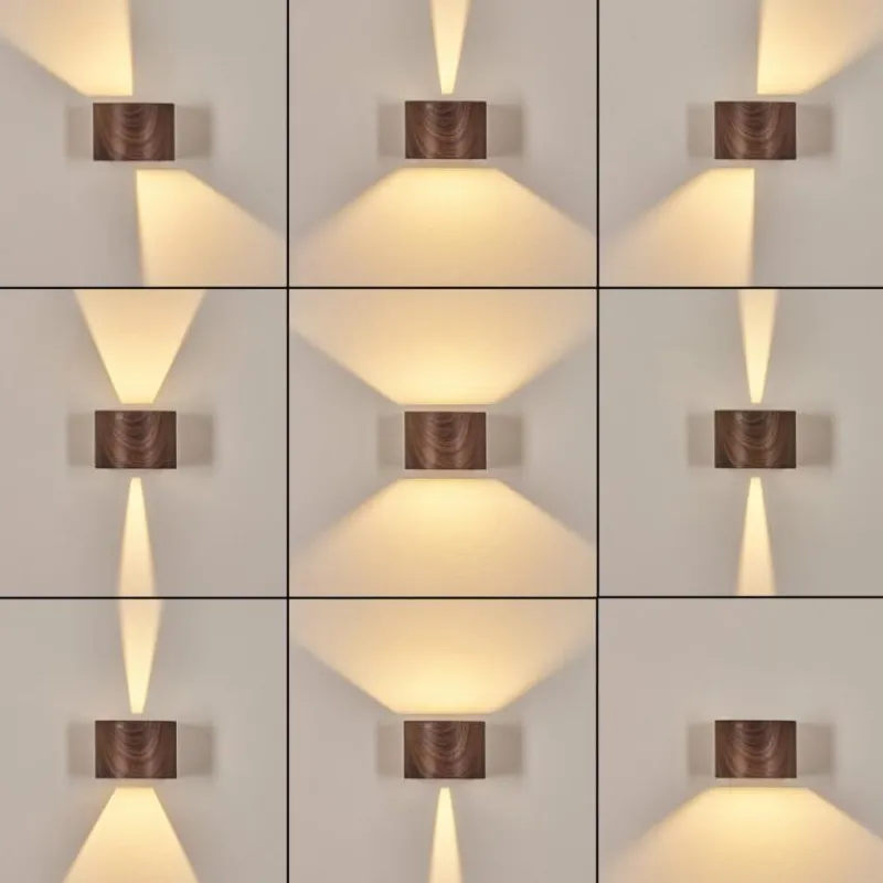 hofstein Tamarin Lampe murale d´extérieur, Luminaire Up & Down, Applique murale LED Couleur bois, Noir, 1 lumière