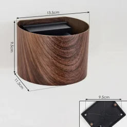 hofstein Tamarin Lampe murale d´extérieur, Luminaire Up & Down, Applique murale LED Couleur bois, Noir, 1 lumière