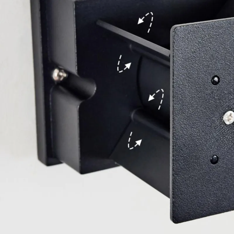 hofstein Tamarin Lampe murale d´extérieur, Luminaire Up & Down, Applique murale LED Couleur bois, Noir, 1 lumière