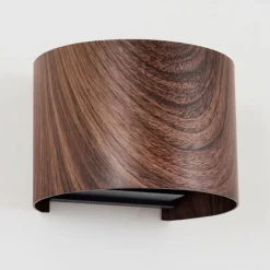 hofstein Tamarin Lampe murale d´extérieur, Luminaire Up & Down, Applique murale LED Couleur bois, Noir, 1 lumière