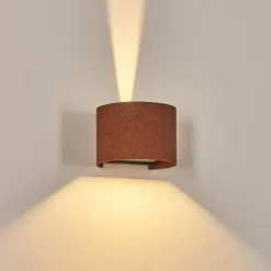 hofstein Tamarin Lampe murale d´extérieur, Luminaire Up & Down, Applique murale LED Rouille, Noir, 1 lumière