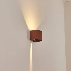 hofstein Tamarin Lampe murale d´extérieur, Luminaire Up & Down, Applique murale LED Rouille, Noir, 1 lumière