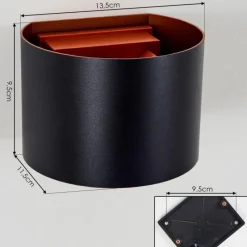 hofstein Tamarin Lampe murale d´extérieur, Luminaire Up & Down, Applique murale LED Cuivre, Noir, 1 lumière