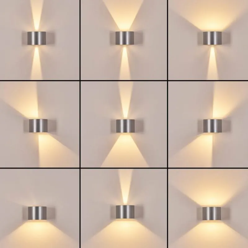 hofstein Tamarin Lampe murale d´extérieur, Luminaire Up & Down, Applique murale LED Argenté, 1 lumière