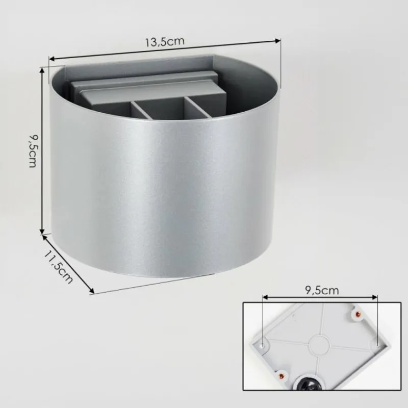 hofstein Tamarin Lampe murale d´extérieur, Luminaire Up & Down, Applique murale LED Argenté, 1 lumière