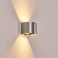 hofstein Tamarin Lampe murale d´extérieur, Luminaire Up & Down, Applique murale LED Argenté, 1 lumière