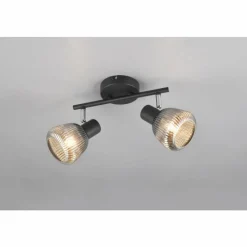 Suspension Verre Fumé-Luminaires Trio Tarifa Spot de plafond Noir, 2 lumières