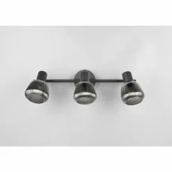Suspension Verre Fumé-Luminaires Trio Tarifa Spot de plafond Noir, 3 lumières