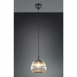 Suspension Verre Fumé-Luminaires Trio Tarifa Suspension Noir, 1 lumière