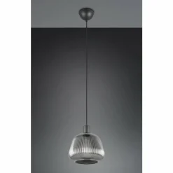 Suspension Verre Fumé-Luminaires Trio Tarifa Suspension Noir, 1 lumière