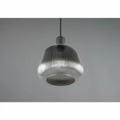 Suspension Verre Fumé-Luminaires Trio Tarifa Suspension Noir, 1 lumière