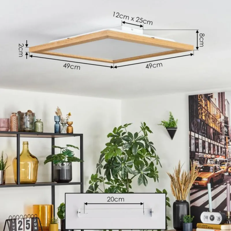 Luminaires Scandinaves-hofstein Tavlov Plafonnier, Panel LED Couleur bois, 1 lumière