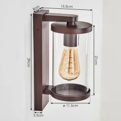 hofstein Telhada Luminaire extérieur, Lampe murale d´extérieur Rouille, 1 lumière