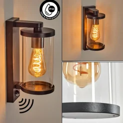hofstein Telhada Luminaire extérieur, Lampe murale d´extérieur Noir, 1 lumière, Détecteur de mouvement