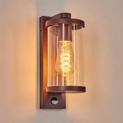 hofstein Telhada Luminaire extérieur, Lampe murale d´extérieur Rouille, 1 lumière, Détecteur de mouvement