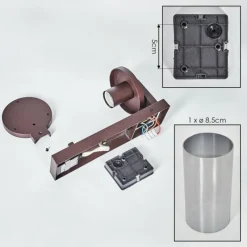 hofstein Telhada Luminaire extérieur, Lampe murale d´extérieur Rouille, 1 lumière, Détecteur de mouvement