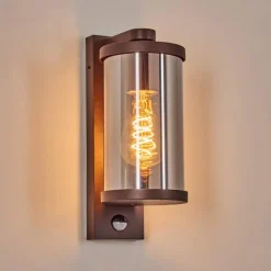 hofstein Telhada Luminaire extérieur, Lampe murale d´extérieur Rouille, 1 lumière, Détecteur de mouvement