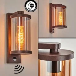 hofstein Telhada Luminaire extérieur, Lampe murale d´extérieur Rouille, 1 lumière, Détecteur de mouvement