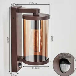 hofstein Telhada Luminaire extérieur, Lampe murale d´extérieur Rouille, 1 lumière, Détecteur de mouvement