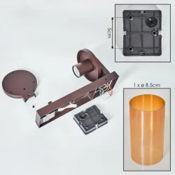 hofstein Telhada Luminaire extérieur, Lampe murale d´extérieur Rouille, 1 lumière, Détecteur de mouvement