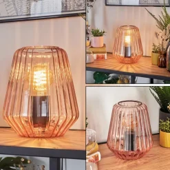 hofstein Telhais Lampe à poser, Liseuse Rose, Noir, 1 lumière