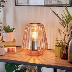 hofstein Telhais Lampe à poser, Liseuse Rose, Noir, 1 lumière