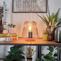 hofstein Telhais Lampe à poser, Liseuse Rose, Noir, 1 lumière