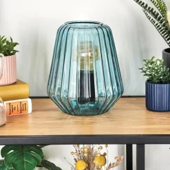 hofstein Telhais Lampe à poser, Liseuse Bleu, Noir, 1 lumière