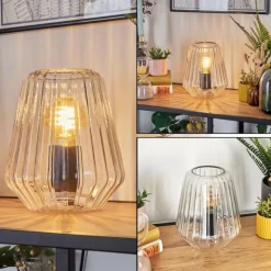 hofstein Telhais Lampe à poser, Liseuse Noir, Transparent, 1 lumière