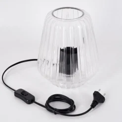 hofstein Telhais Lampe à poser, Liseuse Noir, Transparent, 1 lumière