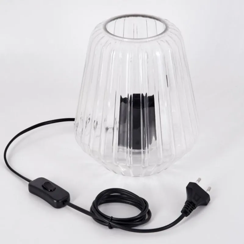 hofstein Telhais Lampe à poser, Liseuse Noir, Transparent, 1 lumière