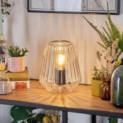 hofstein Telhais Lampe à poser, Liseuse Noir, Transparent, 1 lumière