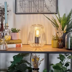 hofstein Telhais Lampe à poser, Liseuse Noir, Transparent, 1 lumière