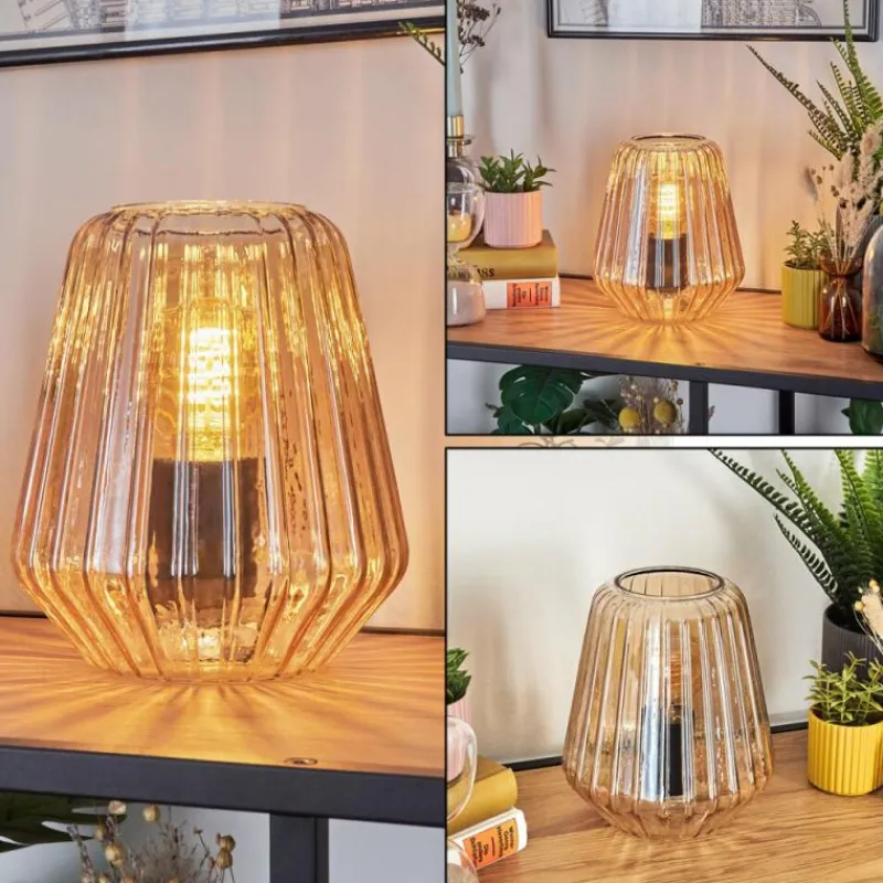 hofstein Telhais Lampe à poser, Liseuse Ambre, Noir, 1 lumière