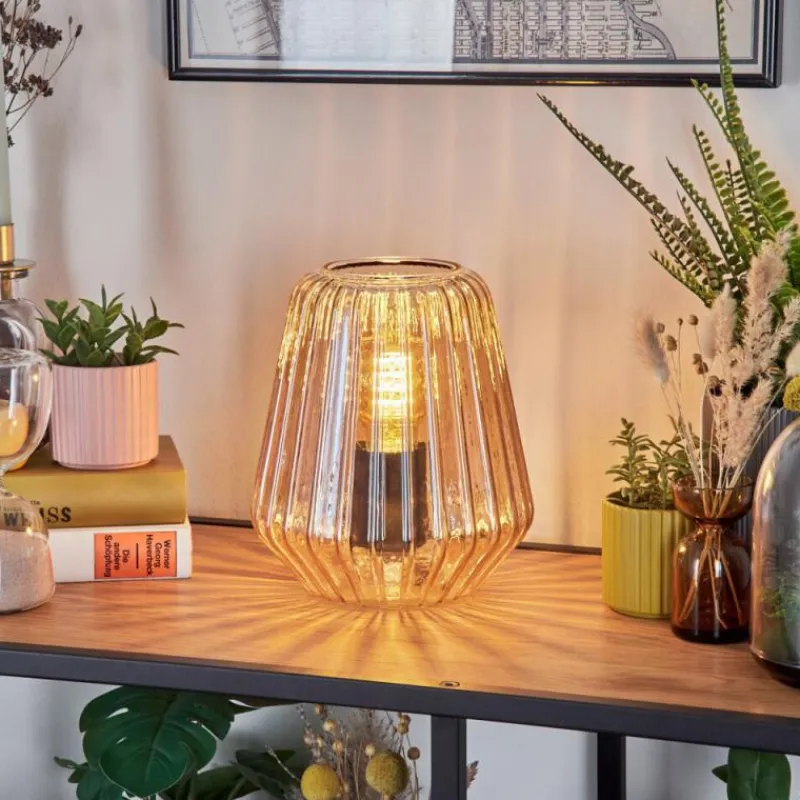 hofstein Telhais Lampe à poser, Liseuse Ambre, Noir, 1 lumière