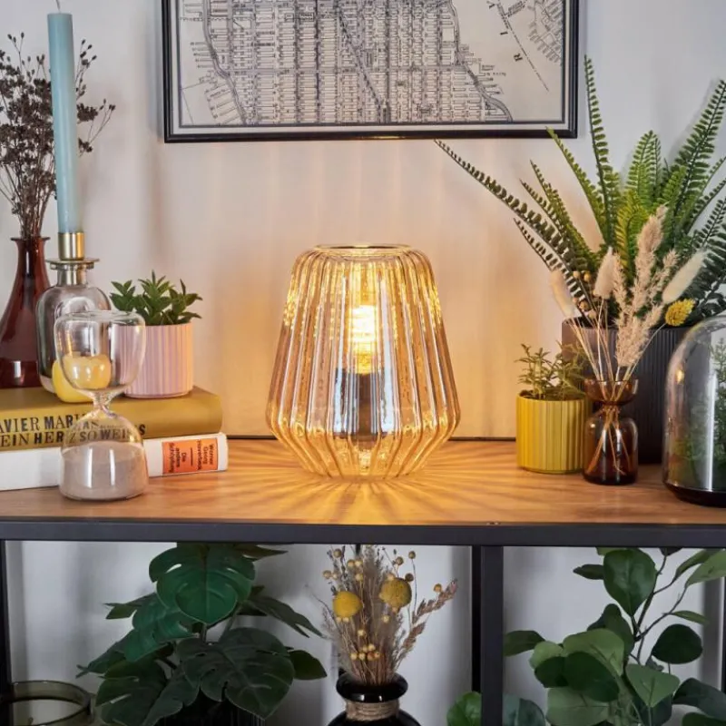 hofstein Telhais Lampe à poser, Liseuse Ambre, Noir, 1 lumière