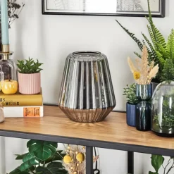 hofstein Telhais Lampe à poser, Liseuse Chrome, Fumée, Noir, 1 lumière