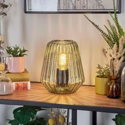 hofstein Telhais Lampe à poser Vert, Noir, 1 lumière