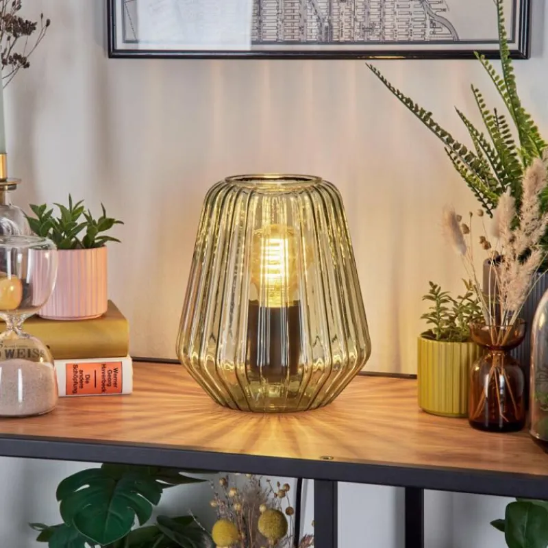 hofstein Telhais Lampe à poser Vert, Noir, 1 lumière