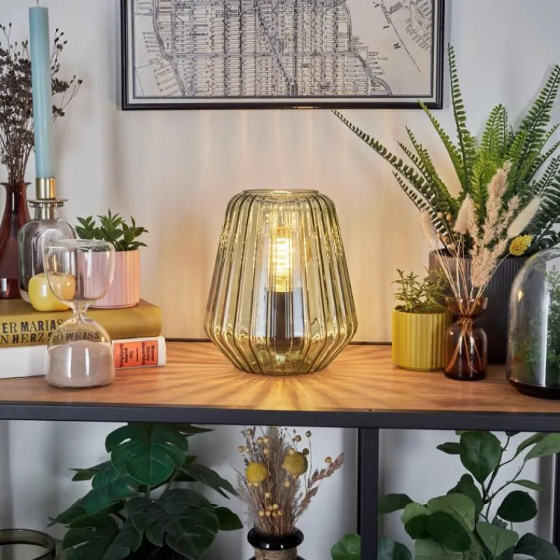 hofstein Telhais Lampe à poser Vert, Noir, 1 lumière