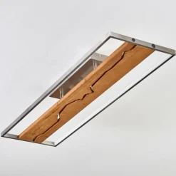 hofstein Terre Plafonnier, Spot de plafond LED Écru, Nickel mat, 1 lumière