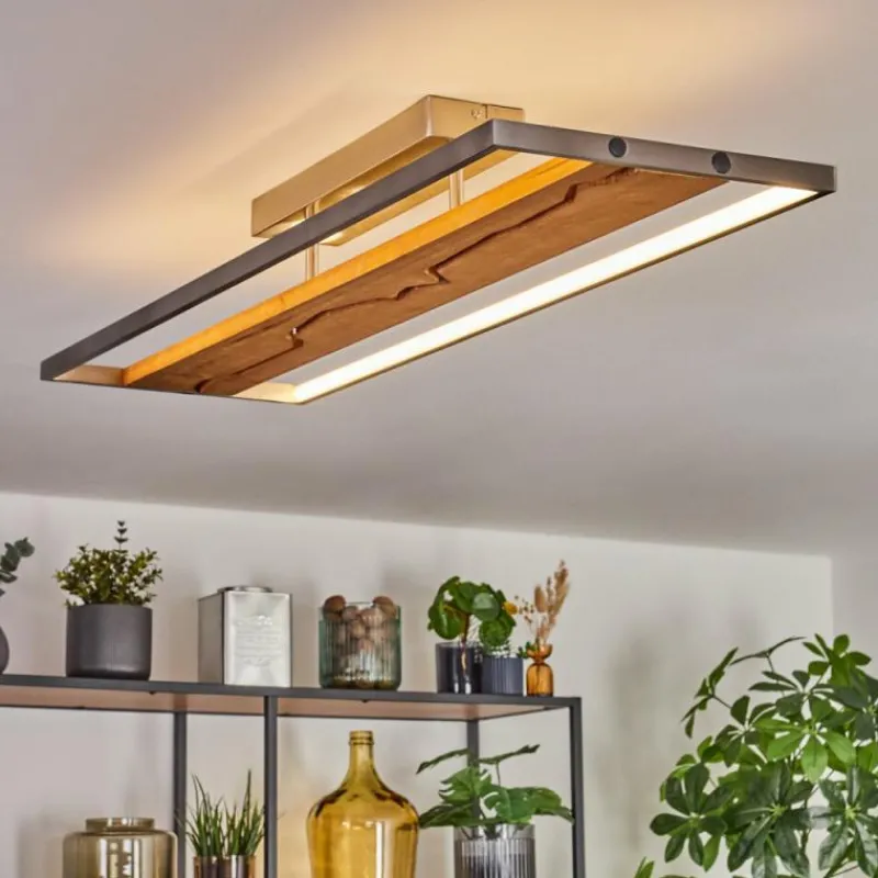 hofstein Terre Plafonnier, Spot de plafond LED Écru, Nickel mat, 1 lumière