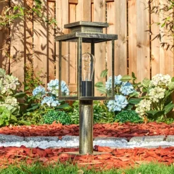 Lampes Dorées-hofstein Tieva Borne lumineuse, Eclairage de chemin Brun, Or, 1 lumière